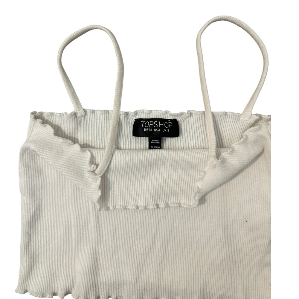 White Ribbed Crop Top - Picture 3 of 4